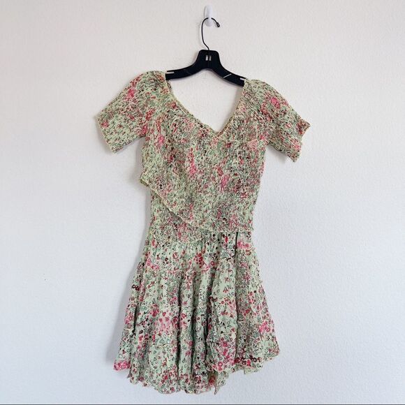 Poupette St Barth Mini Dress Soledad Dress - Green Murrina Size L - Picture 11 of 12